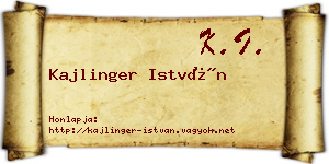 Kajlinger István névjegykártya