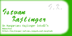 istvan kajlinger business card